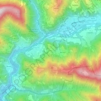 Carte topographique Cler, altitude, relief