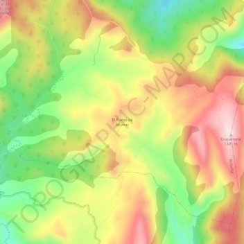 Carte topographique El Pueyo de Morcat, altitude, relief