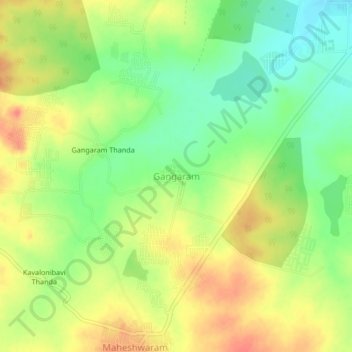 Carte topographique Gangaram, altitude, relief