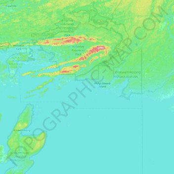 Carte topographique Anchor Island, altitude, relief