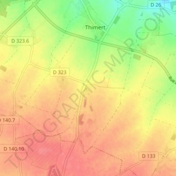 Carte topographique Le Petit Hanche, altitude, relief