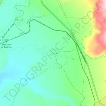 Carte topographique Uzeta, altitude, relief