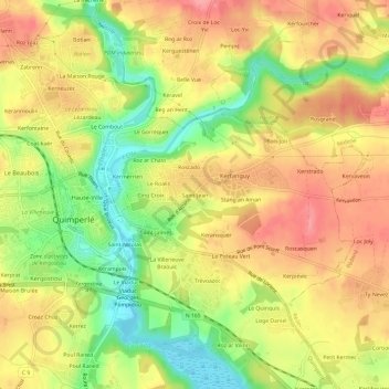 Carte topographique Saint-Jean, altitude, relief
