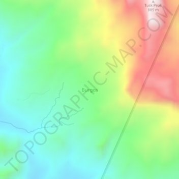 Carte topographique Burgos, altitude, relief