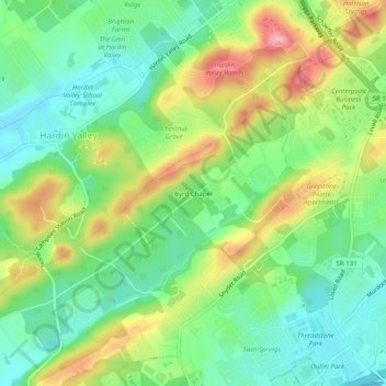 Carte topographique Byrd Chapel, altitude, relief