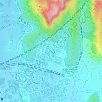 Carte topographique Mahape, altitude, relief