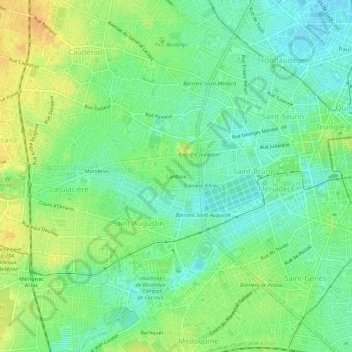 Carte topographique Cardoze, altitude, relief