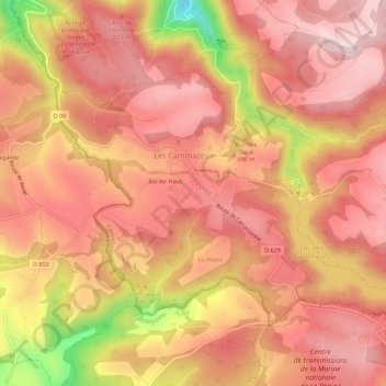 Carte topographique En Teisseyre, altitude, relief