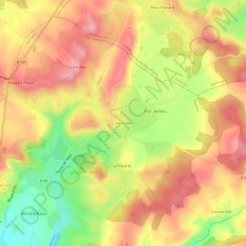 Carte topographique Neuviale, altitude, relief