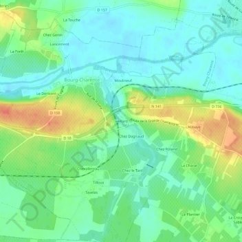 Carte topographique Veillard, altitude, relief