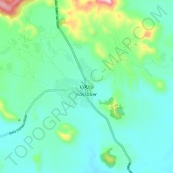 Carte topographique Injibara, altitude, relief