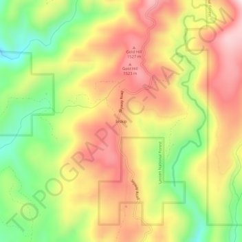 Carte topographique Inskip, altitude, relief