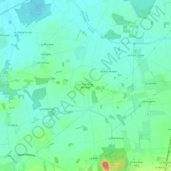 Carte topographique La Touche de Boissaie, altitude, relief