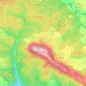 Carte topographique Spiegelrain, altitude, relief
