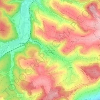 Carte topographique Leipferdingen, altitude, relief