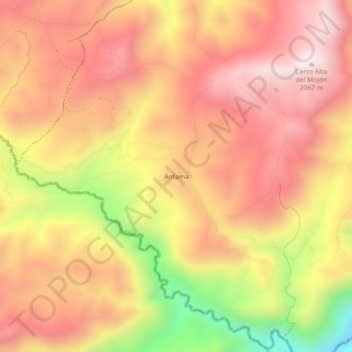 Carte topographique Anfama, altitude, relief