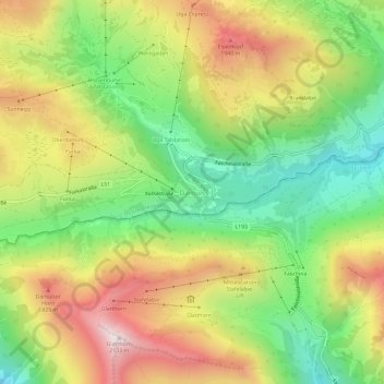 Carte topographique Damüls, altitude, relief