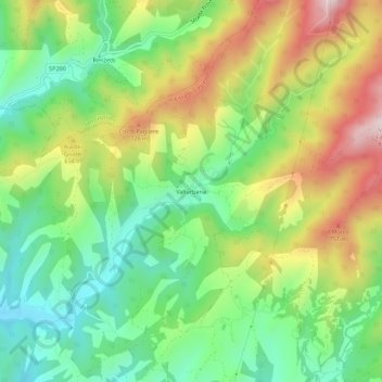 Carte topographique Vallurbana, altitude, relief