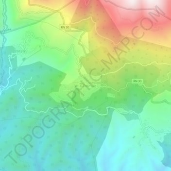 Carte topographique Ath Hemmad, altitude, relief