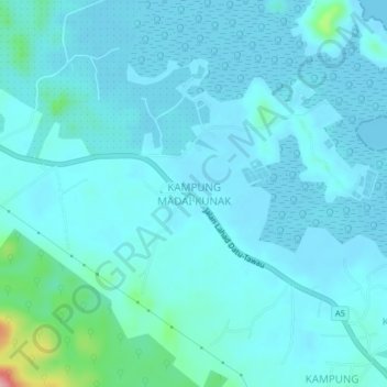 Carte topographique KAMPUNG MADAI KUNAK, altitude, relief