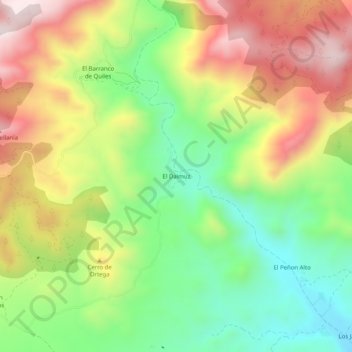 Carte topographique El Daimuz, altitude, relief