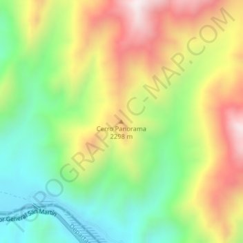 Carte topographique Cerro Panorama, altitude, relief