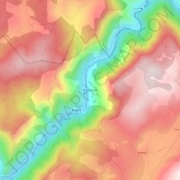 Carte topographique Hauterives, altitude, relief
