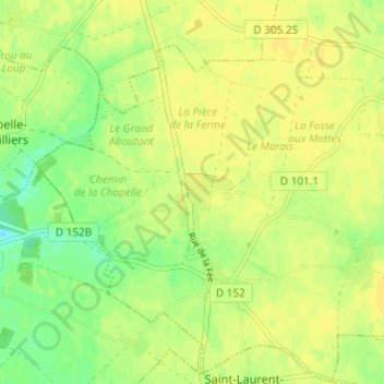 Carte topographique Rosay, altitude, relief