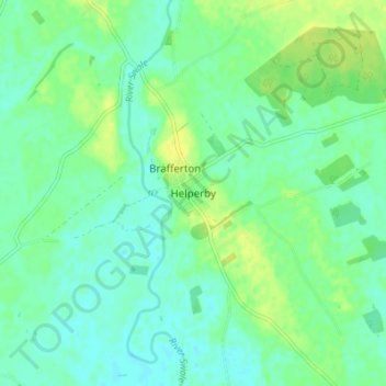 Carte topographique Helperby, altitude, relief