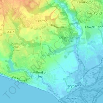 Carte topographique Lymore, altitude, relief