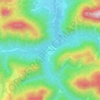 Carte topographique Wildbad Kreuth, altitude, relief