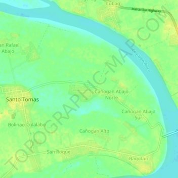 Carte topographique San Vicente, altitude, relief