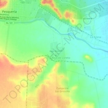 Carte topographique Gran Dinastía, altitude, relief