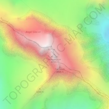 Carte topographique Mount Waddington, altitude, relief