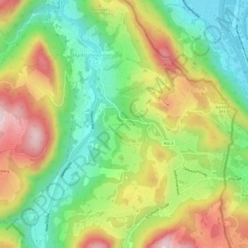 Carte topographique Unterstein, altitude, relief