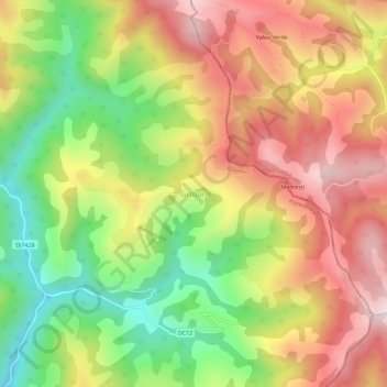 Carte topographique Groșuri, altitude, relief