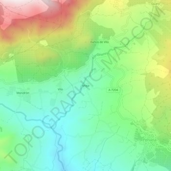 Carte topographique Moya, altitude, relief