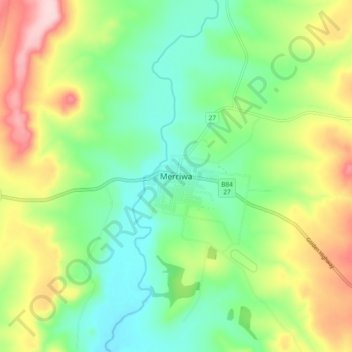 Carte topographique Merriwa, altitude, relief