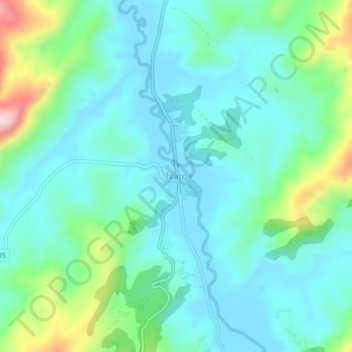 Carte topographique Ivato, altitude, relief
