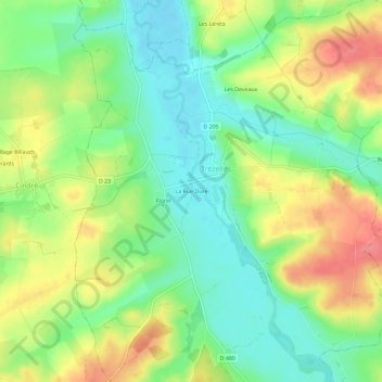 Carte topographique La Rue Dure, altitude, relief
