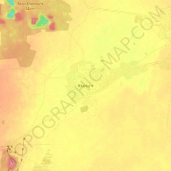 Carte topographique Akokan, altitude, relief