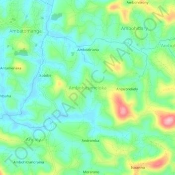 Carte topographique Ambohitsimeloka, altitude, relief