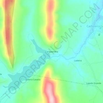 Carte topographique Cachoerinha, altitude, relief