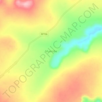 Carte topographique Muamba, altitude, relief