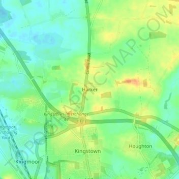 Carte topographique Harker, altitude, relief