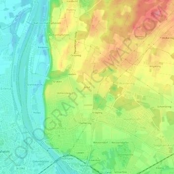 Carte topographique Kreut, altitude, relief