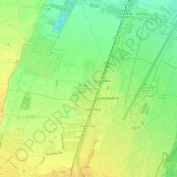 Carte topographique Lagerlechfeld, altitude, relief