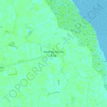 Carte topographique Gedney Drove End, altitude, relief