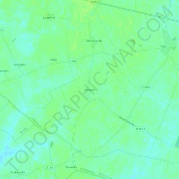 Carte topographique Morgues, altitude, relief