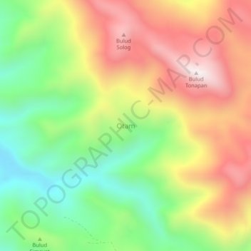 Carte topographique Otam, altitude, relief